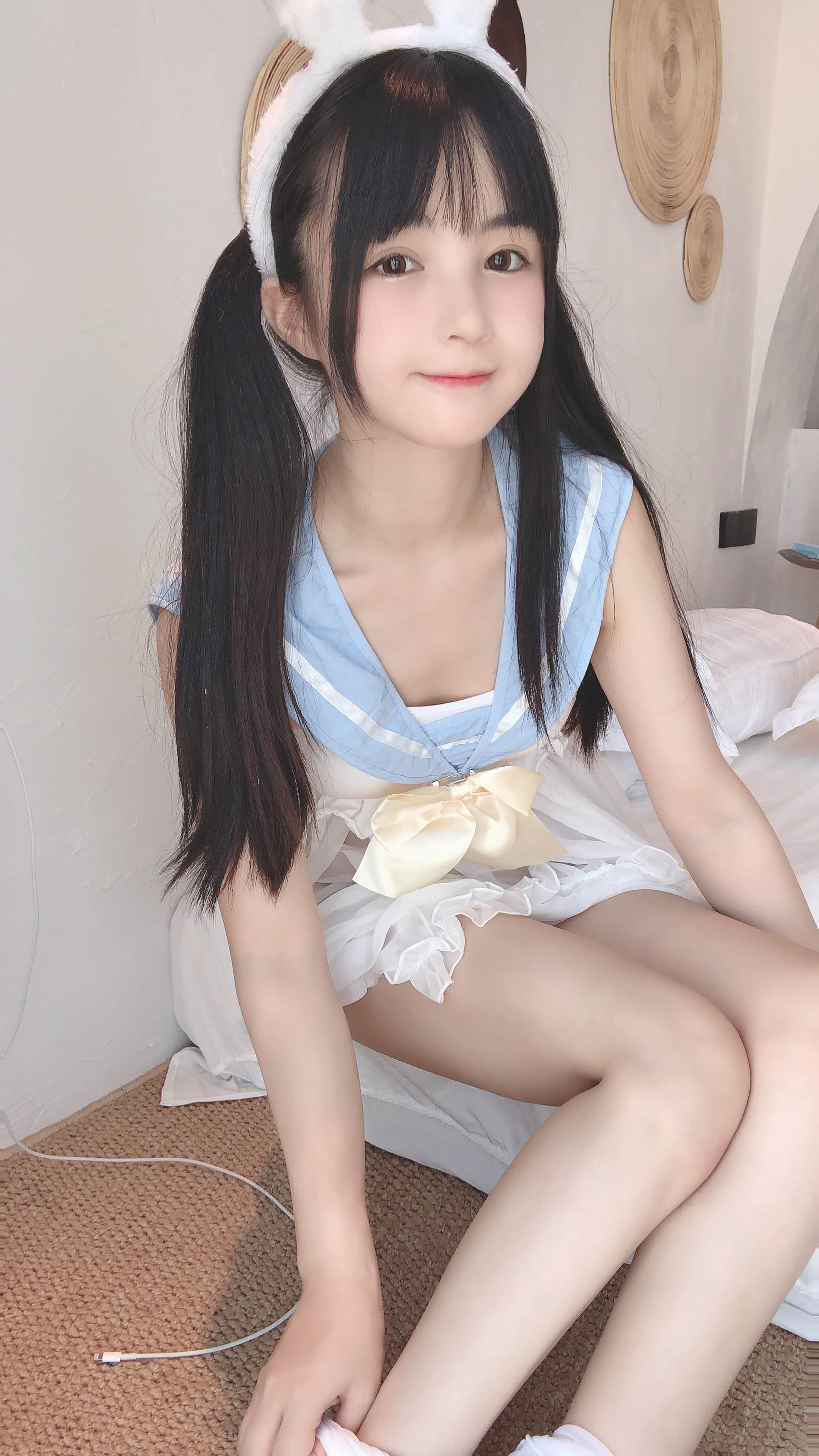 失眠小宁双马尾少女写真|B站顶流coser甜辣风全收录