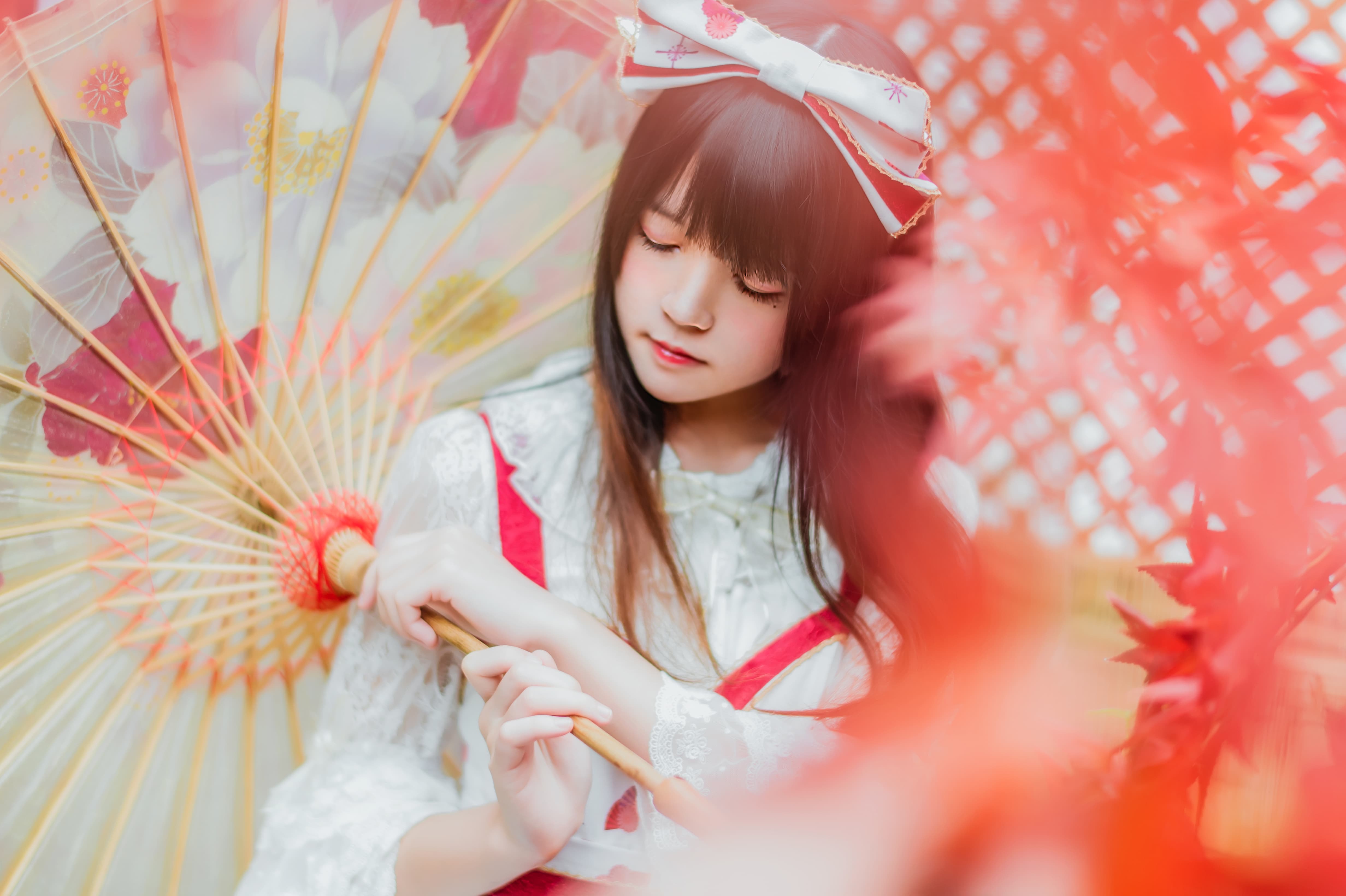 桜桃喵日式和风Lolita写真:22P高清图集,红白黑配色与京都少女的梦幻邂逅