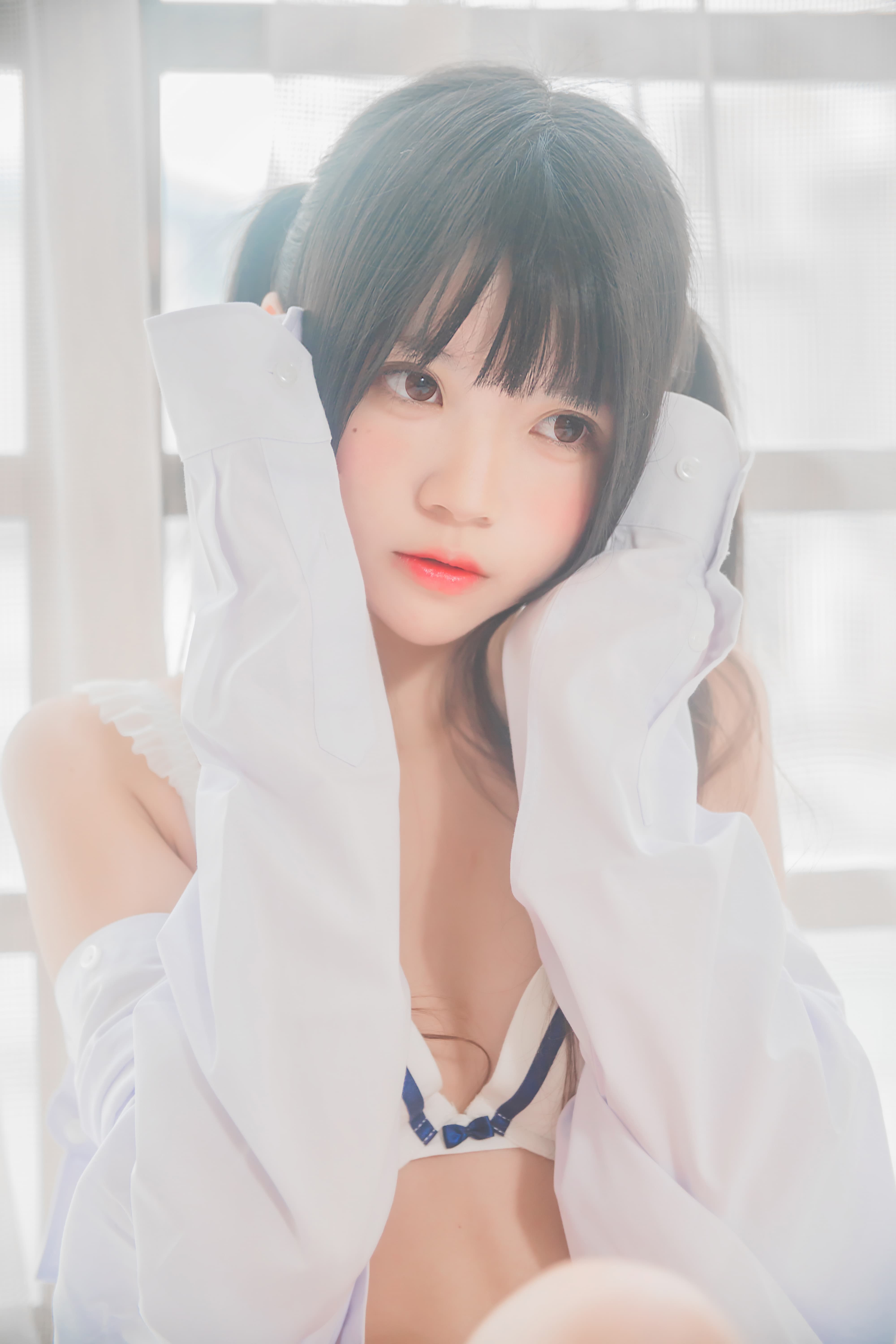 桜桃喵纯欲白衬衫×双马尾写真47P|初恋感少女心暴击收藏版