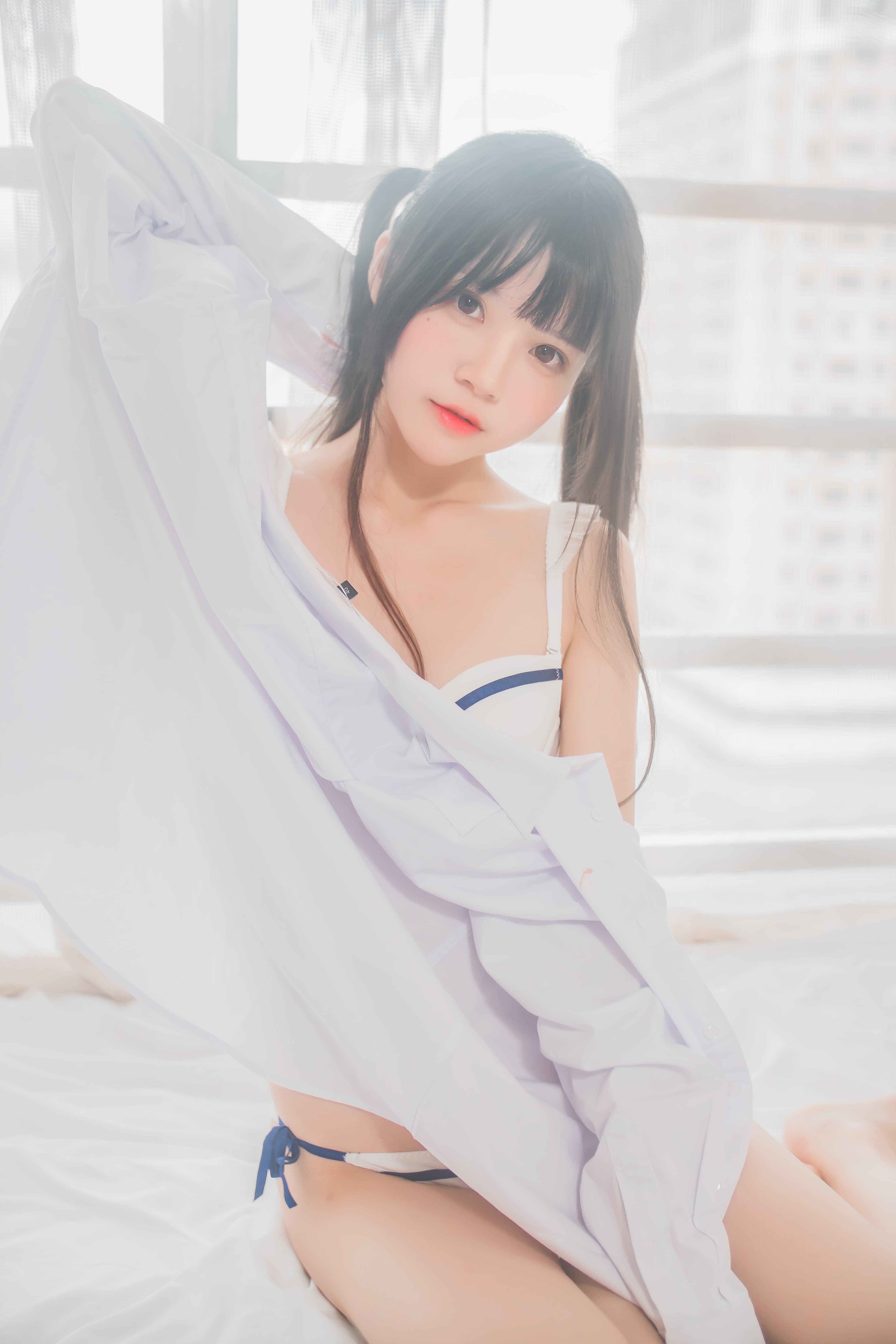 桜桃喵纯欲白衬衫×双马尾写真47P|初恋感少女心暴击收藏版