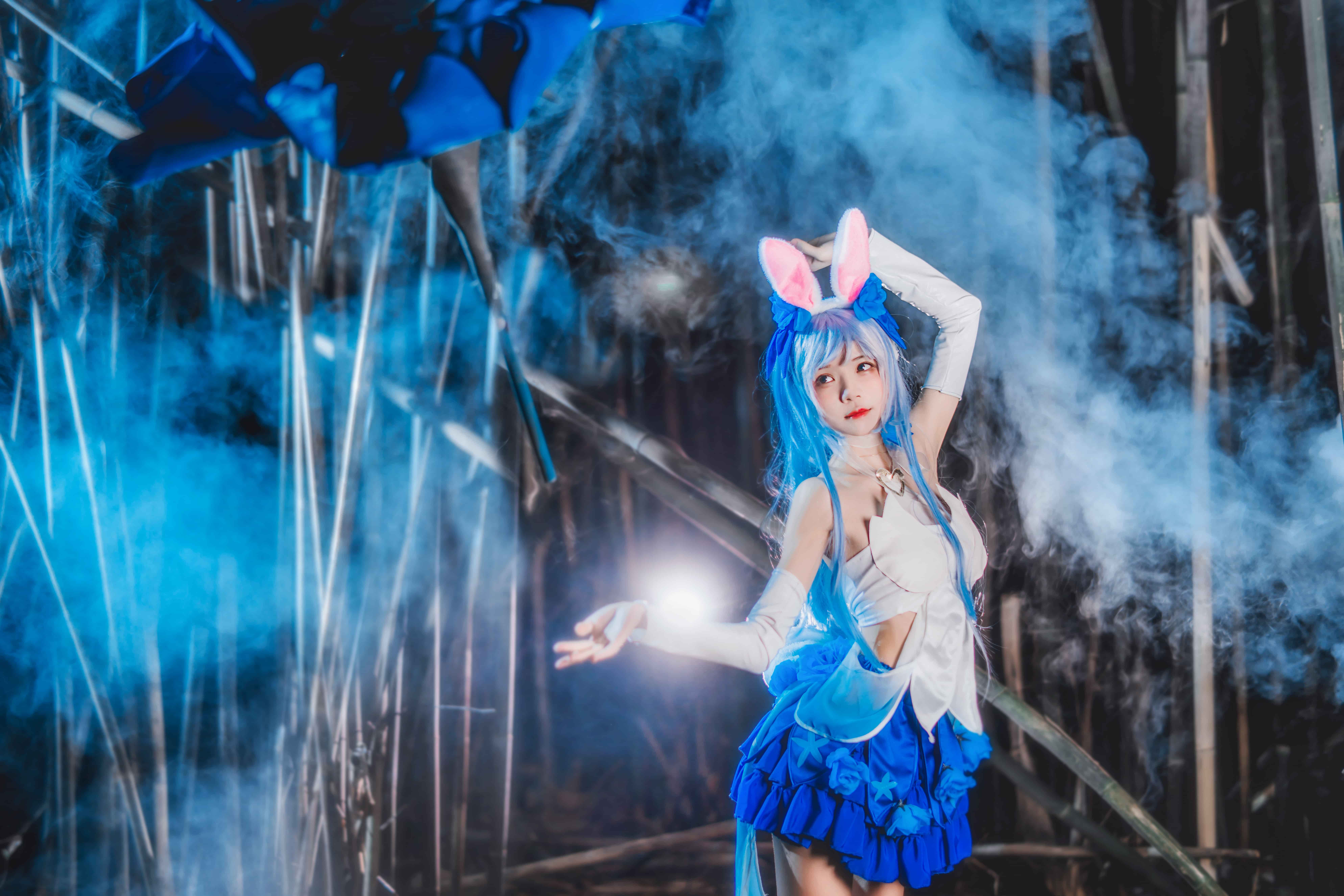 桜桃喵绝美公孙离COS:花间舞蓝烟幻境13张高清图集